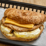 Ham Sausage Egg & Cheese Croissant Sandwich
